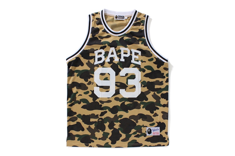 BAPE 1st Camo Basketball Tank Top Yellow Camo
