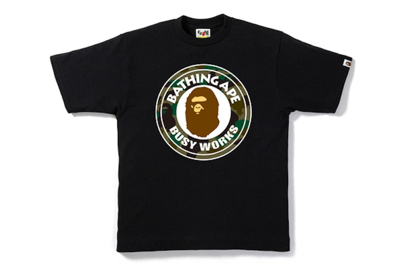 BAPE 1st Camo Busy Works Tee Black/Green