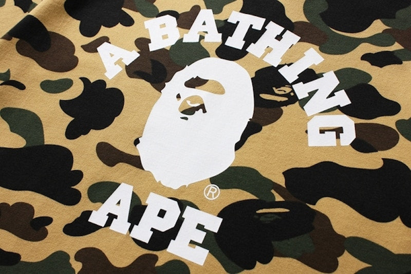 BAPE 1st Camo College Tee Yellow Camo
