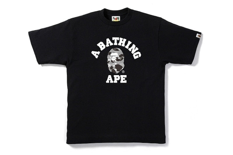 BAPE 1st Camo Gray College Tee Black