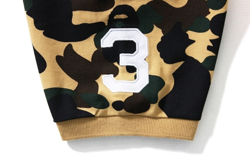 BAPE 1st Camo Large Ape Head Polo Sleeve Print Yellow