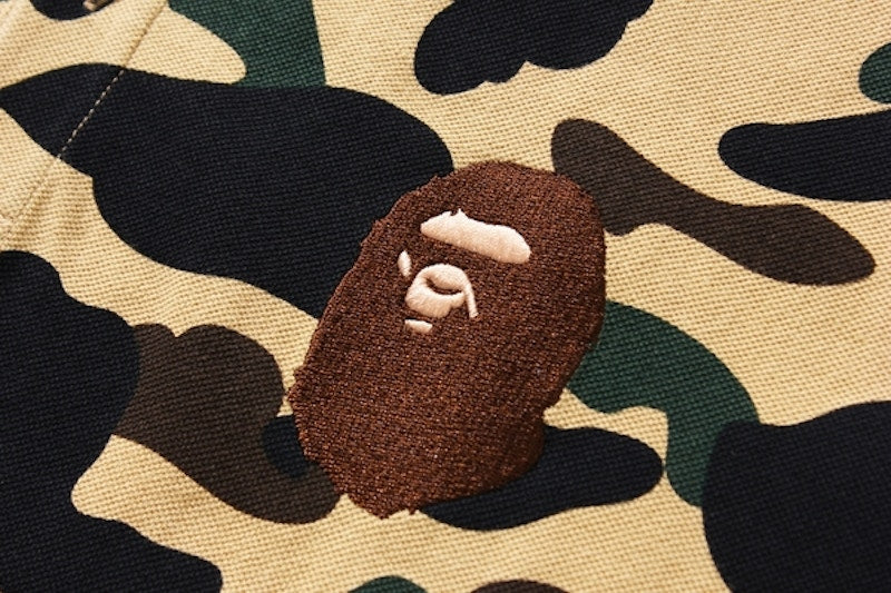BAPE 1st Camo Large Ape Head Polo Sleeve Print Yellow