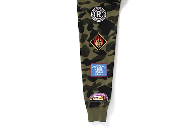 BAPE 1st Camo Multi Logo Shark Full Zip Hoodie Green Camo