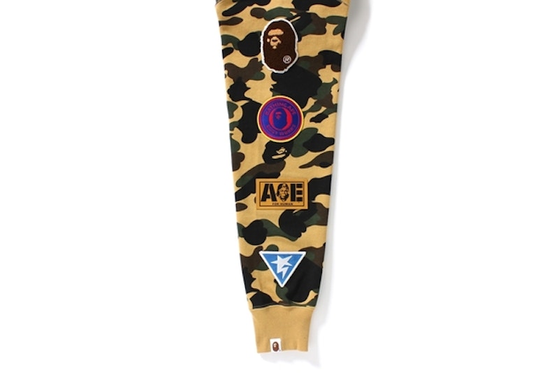 BAPE 1st Camo Multi Logo Shark Full Zip Hoodie Yellow