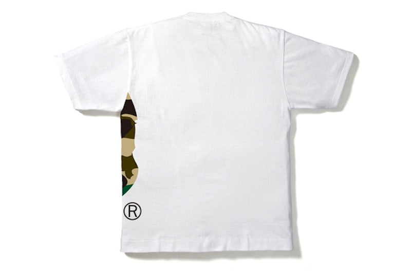 BAPE 1st Camo Side Big Ape Head Tee White/Beige