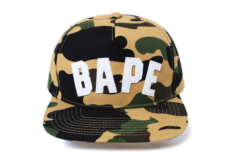 BAPE 1st Camo Snap Back Cap Yellow