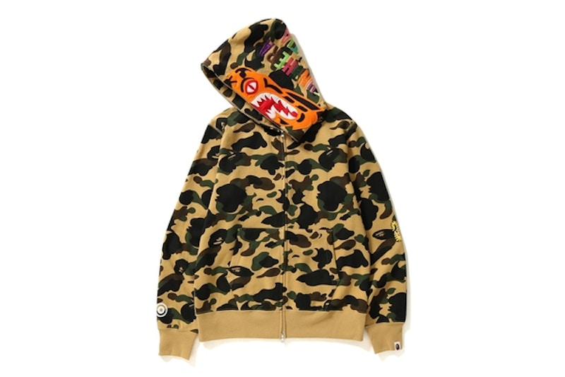BAPE 1st Camo Tiger Full Zip Hoodie Yellow