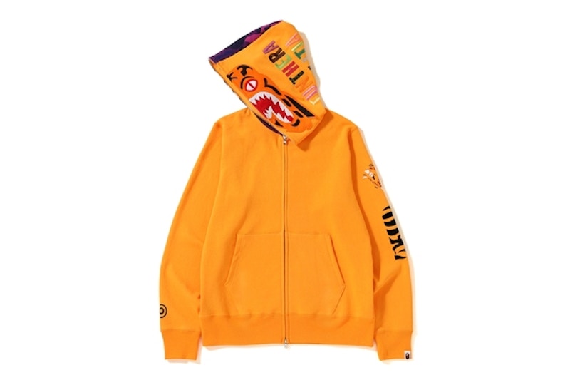 BAPE 2nd Ape Tiger Full Zip Hoodie Orange