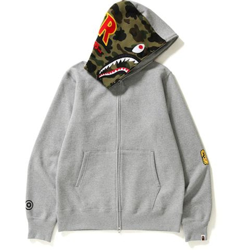 BAPE 2nd Shark Full Zip Hoodie Gray/Camo