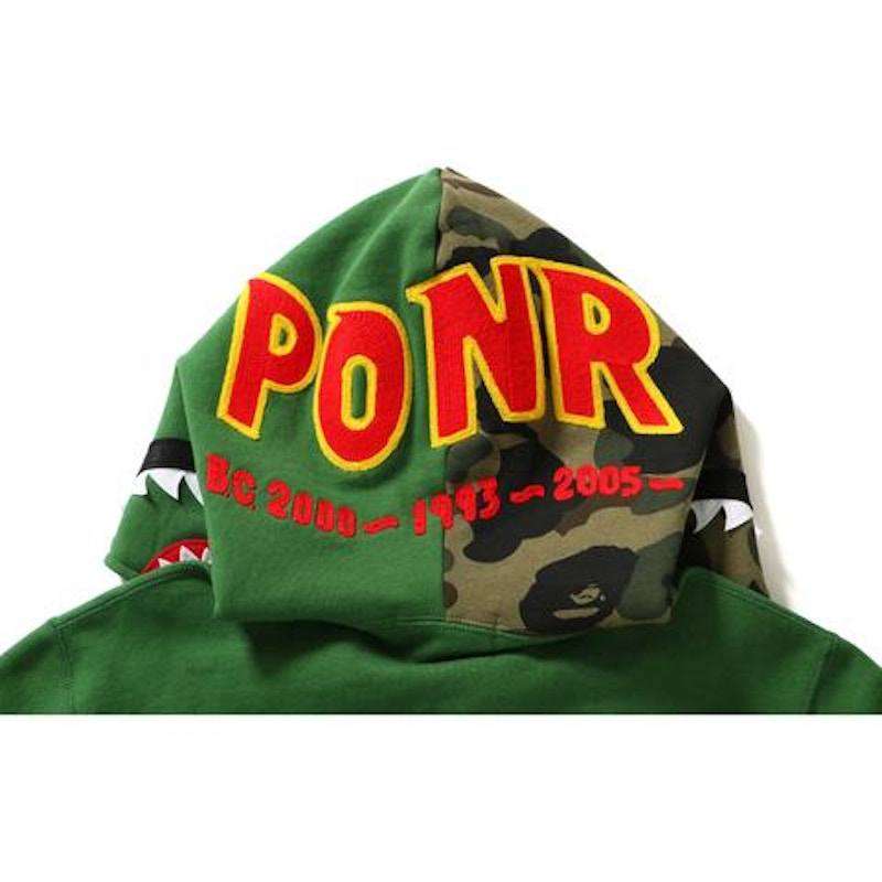 BAPE 2nd Shark Full Zip Hoodie Green