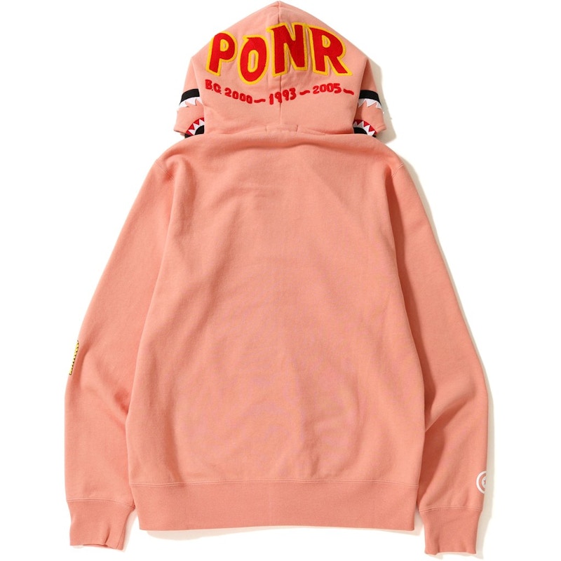 BAPE 2nd Shark Wide Full Zip Double Hoodie Pink