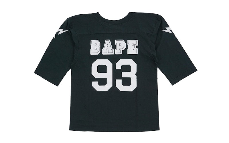 BAPE Champion 3/4 Sleeve Football Jersey Tee Black