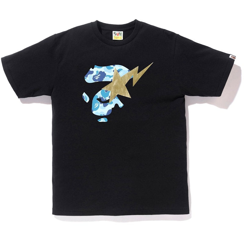 BAPE ABC Ape Face on Bapesta Tee Black/Blue
