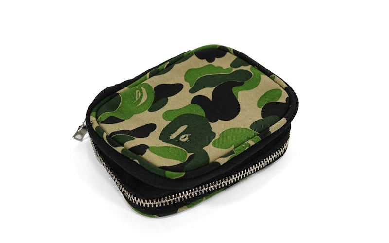 BAPE ABC Camo Canvas Amenity Pouch Green