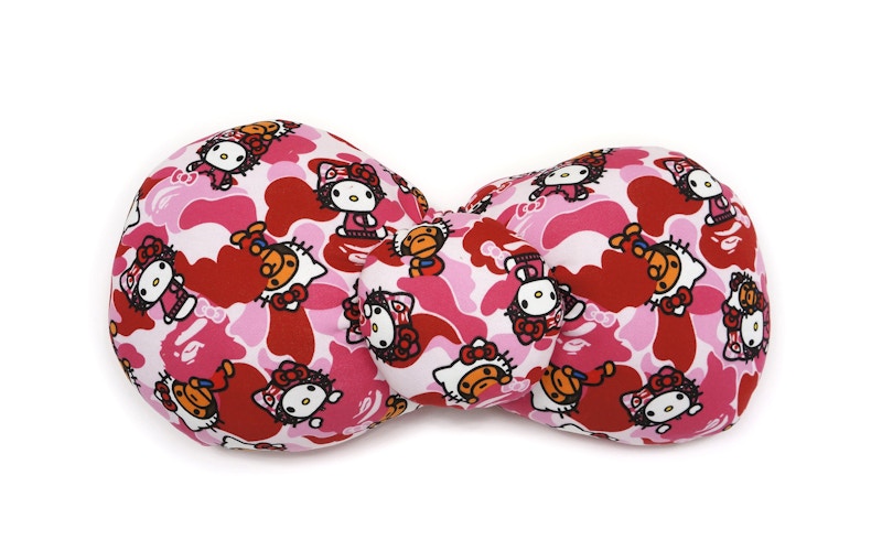 BAPE Sanrio ABC Hello Kitty Camo Ribbon Pillow Cushion Pink