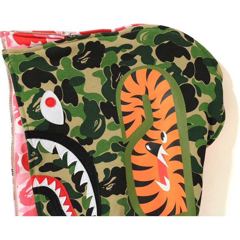 BAPE ABC Separate Shark Full Zip Hoodie Pink/Green