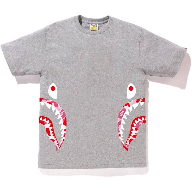 BAPE ABC Side Shark Tee Gray/Pink