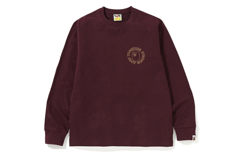 BAPE ATS Circle LS Tee Burgundy