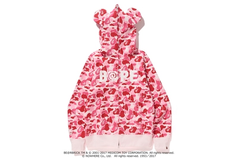 BAPE ABC Bearfull Zip Hoodie Pink
