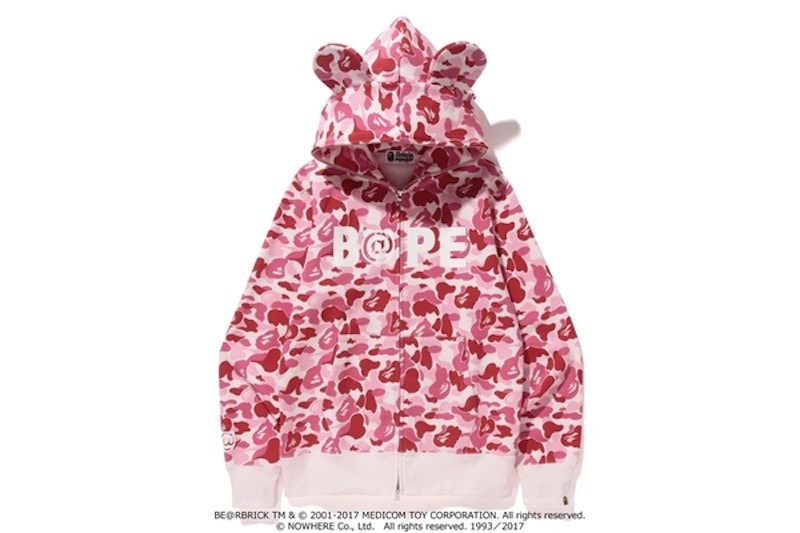 BAPE ABC Bearfull Zip Hoodie Pink