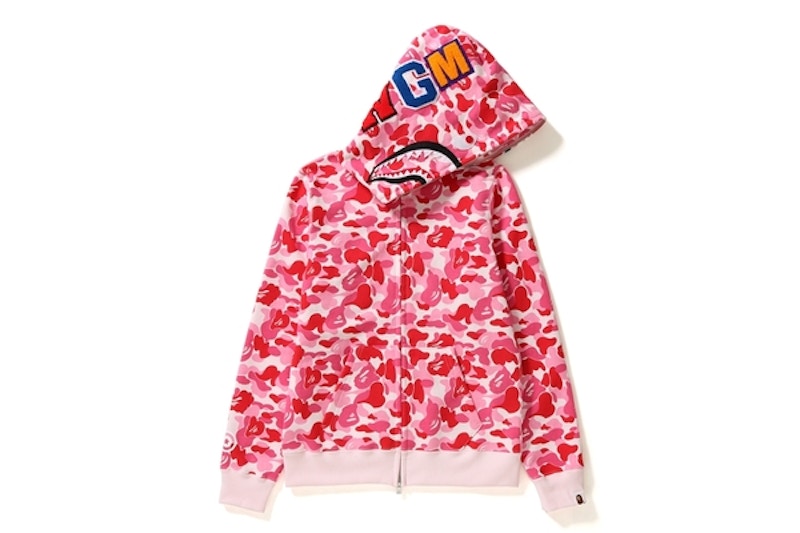 BAPE ABC Camo Shark Full Zip Hoodie (Ladies) Pink