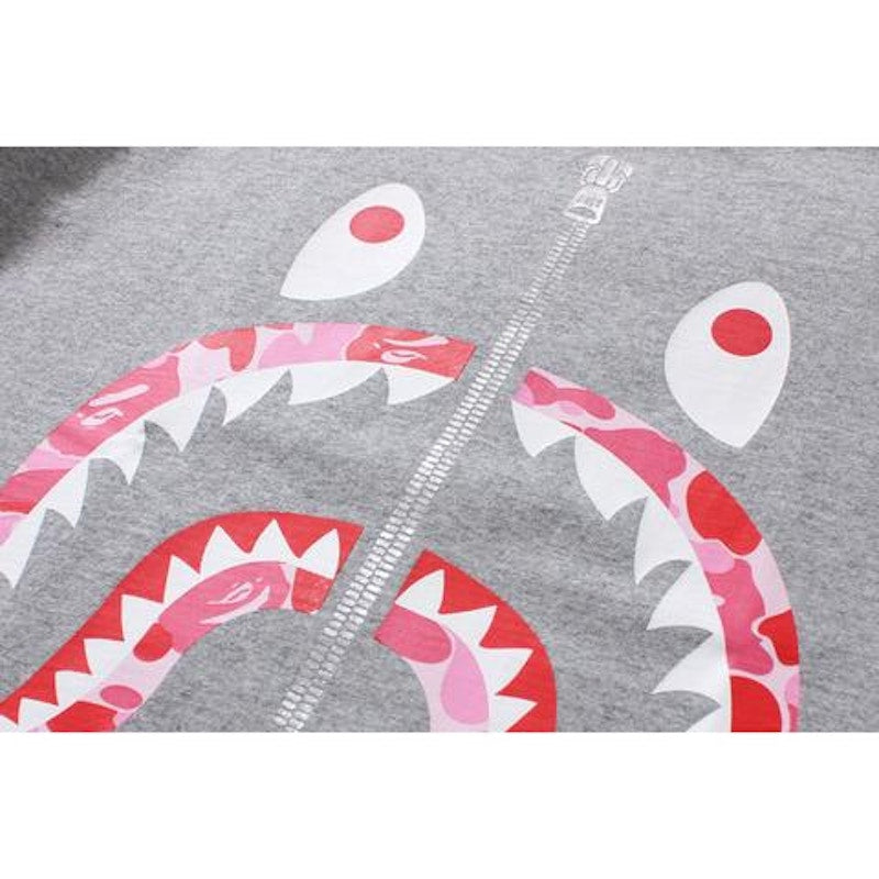 BAPE Abc Camo Shark Tee Tee (Ladies) Gray/Pink
