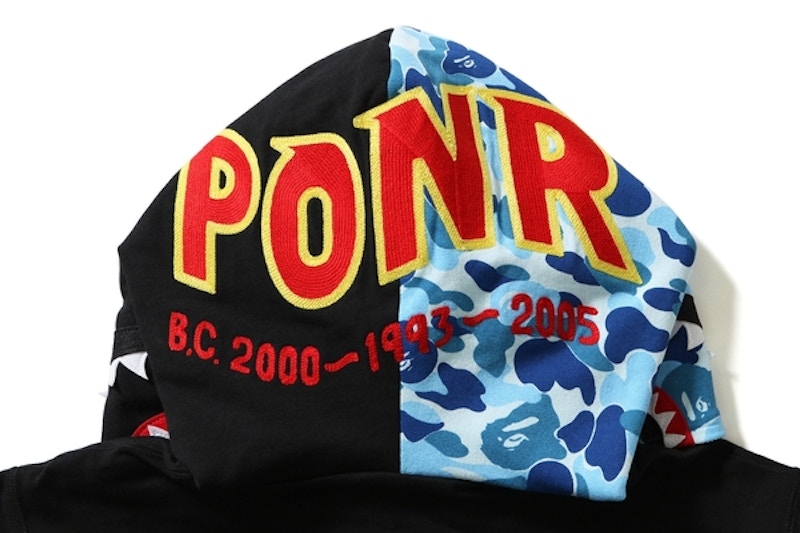 BAPE ABC Reversible Shark Full Zip Hoodie Blue