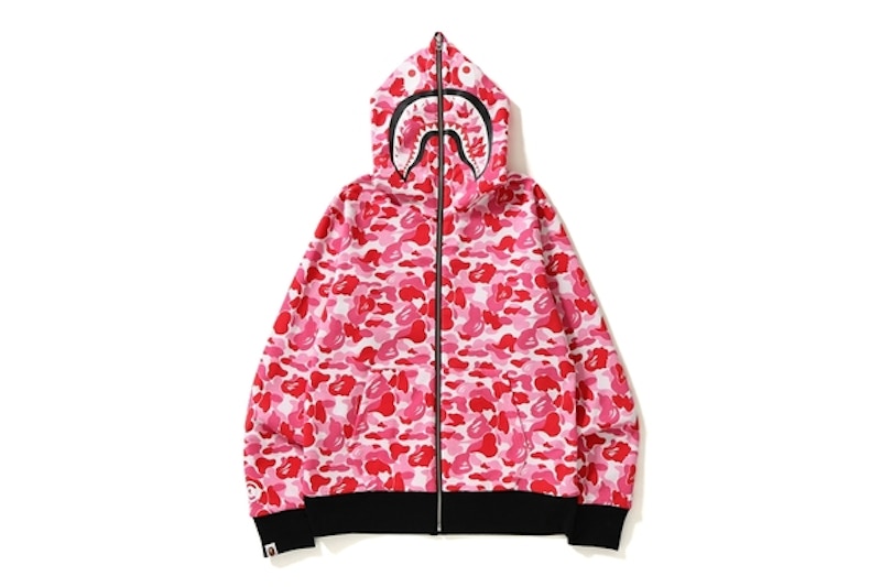 BAPE ABC Reversible Shark Full Zip Hoodie Pink