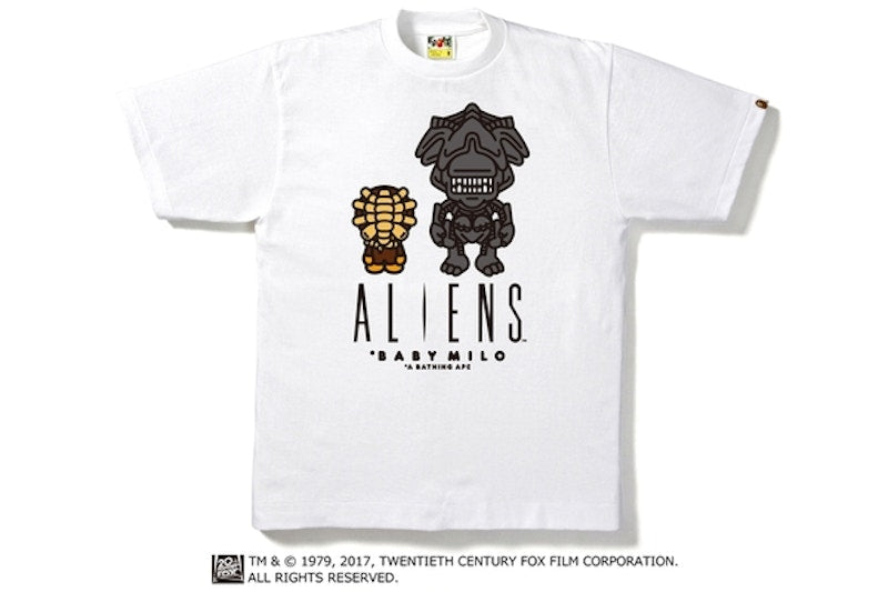 BAPE Alienaliens Milo & Alien Queen Tee White