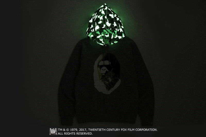 BAPE Alienposter Ape Head Pullover Hoodie Gray