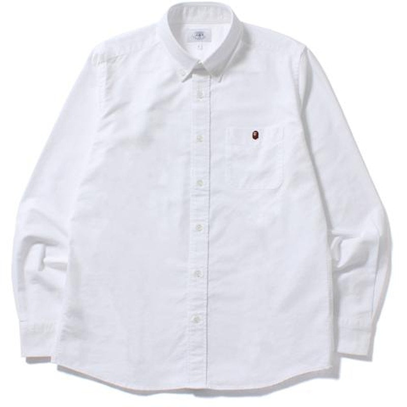 BAPE Ape Head One Point Oxford Bd Shirt White