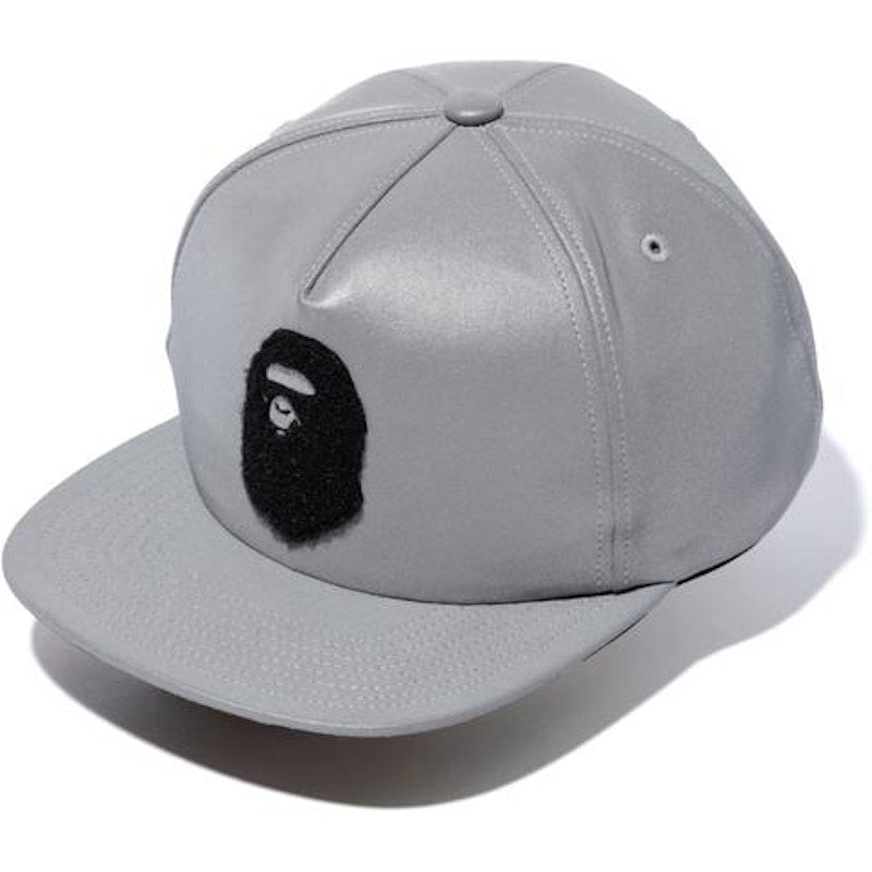 BAPE Ape Head Reflector Snap Back Cap Cap Silver
