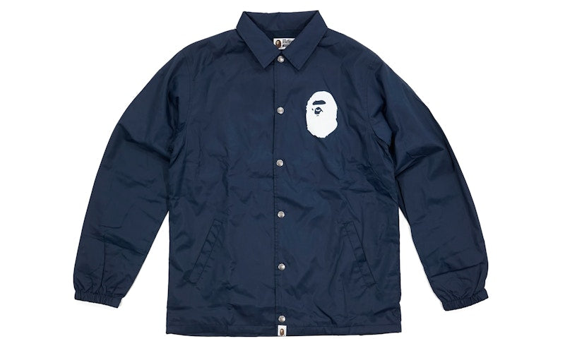 BAPE Apehead Logo Coach Jacket Navy
