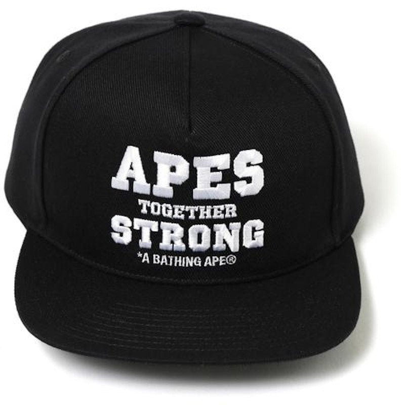 BAPE Ats Snap Back Cap A Bathing Ape Ape Black