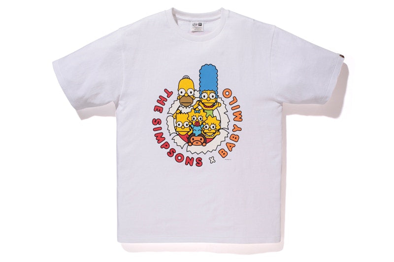 BAPE X The Simpsons Baby Milo and Family Break Through Tee White