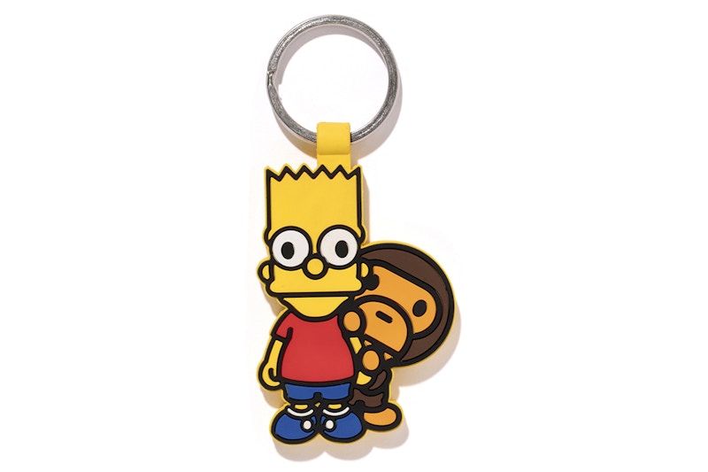 BAPE X The Simpsons Baby Milo Behind Bart Keychain Yellow
