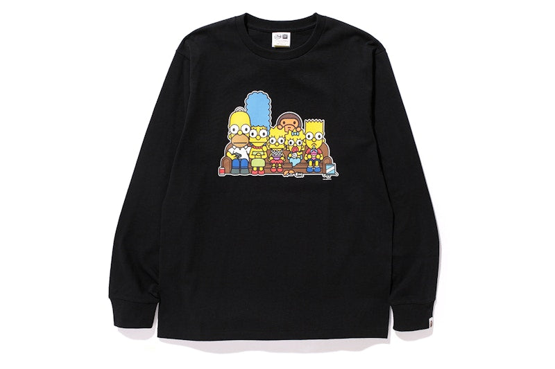 BAPE X The Simpsons Baby Milo Couch Long Sleeve Tee Black