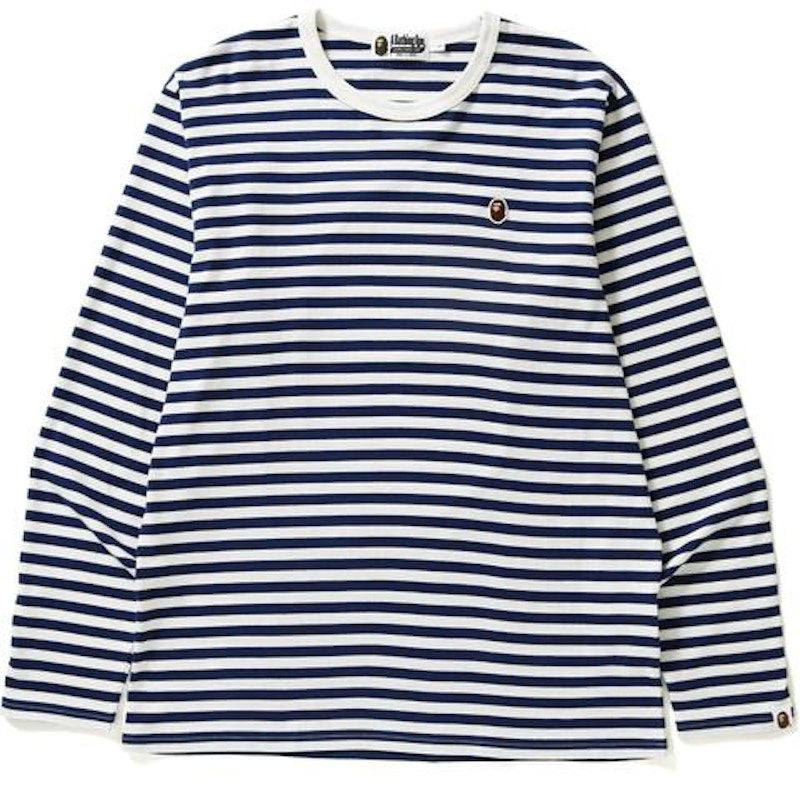 BAPE Big College Hoop L/S Tee Tee Navy