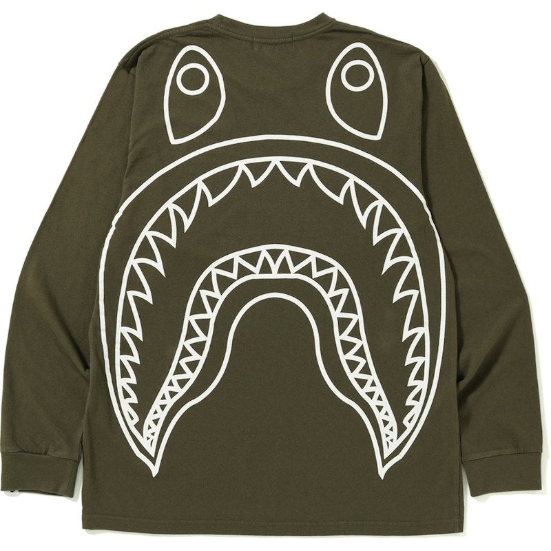 BAPE Big Shark Vintage L/S Tee Olive Drab