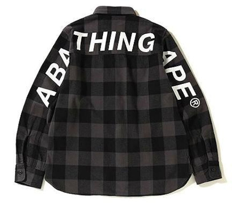 BAPE Block Check Big Logo Shirt Black