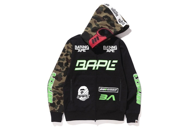 BAPE Bmx Mask Full Zip Hoodie Black