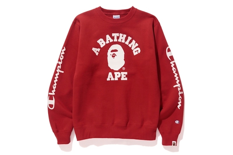 BAPE Championcollege Crewneck Red