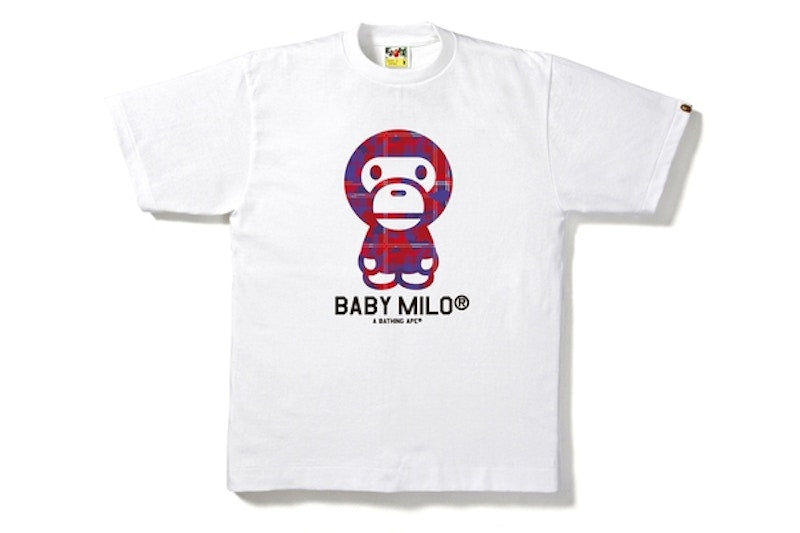 BAPE Check Camo Baby Milo Tee White/Red
