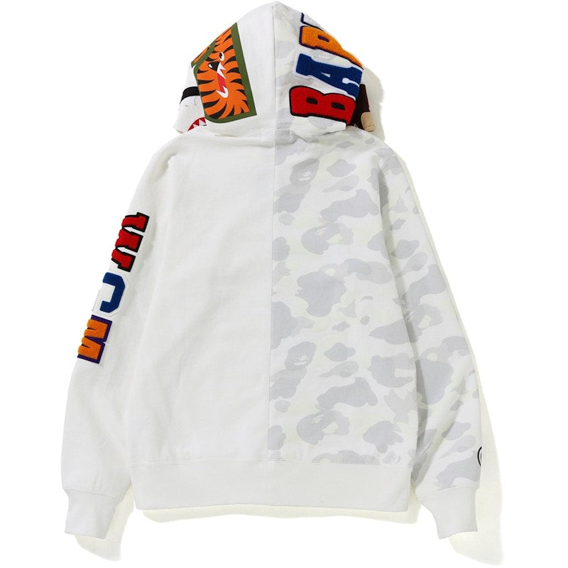 BAPE City Camo 2nd Ape Shark Full Zip Hoodie White