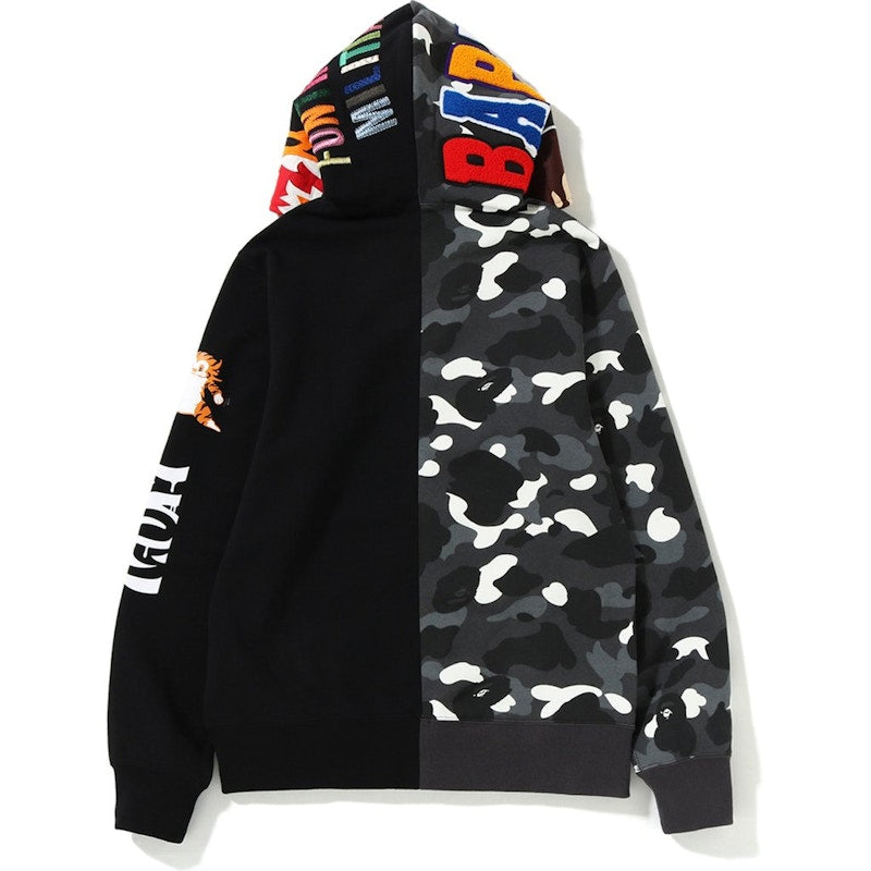 BAPE City Camo 2nd Ape Tiger Full Zip Hoodie Black