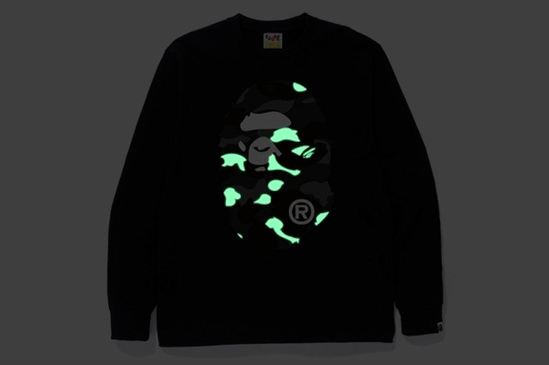 BAPE City Camo Big Ape Head L/S Tee Black