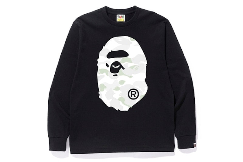 BAPE City Camo Big Ape Head L/S Tee Black/White