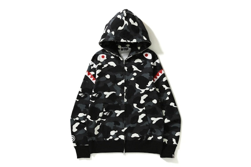 BAPE City Camo Double Shark Full Zip Hoodie Black
