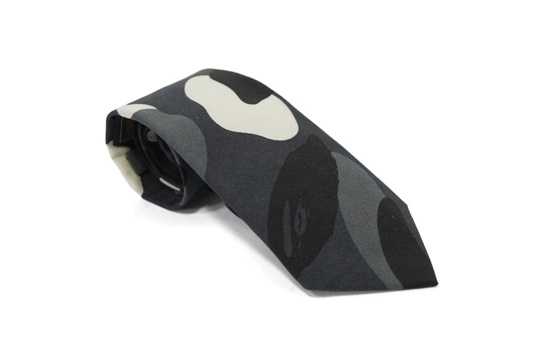 BAPE City Camo Glow In the Dark Silk Necktie Black/Glow