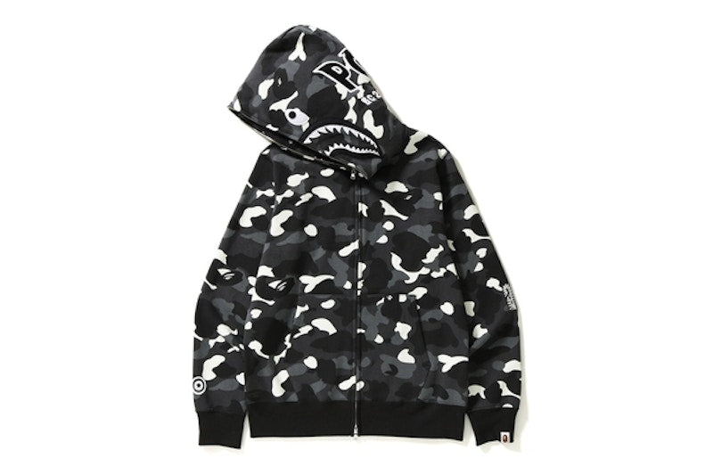 BAPE City Camo Shark PONR Full-Zip Hoodie (FW20) Black